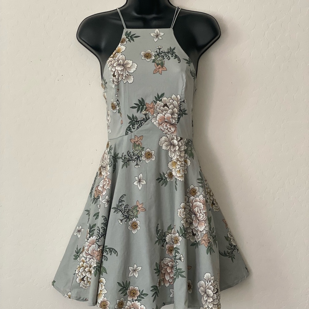 Mint Floral Skater Dress